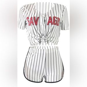 YYF Jerseys Outdoor Sports Alphabet Baseball Suit White for Women